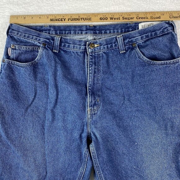 Carhartt Jeans Mens 42x32 Blue Actual 40x32 Relaxed Fit Straight Leg Workwear - Picture 3 of 15
